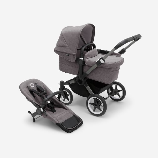 Refurbished Bugaboo Donkey 5 Mono complete GRAPHITE/GREY MÉLANGE-GREY MÉLANGE - Main Image Slide 1 of 6