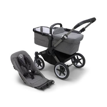 Refurbished Bugaboo Donkey 5 base RW fabric US GRAPHITE/ GREY MÉLANGE