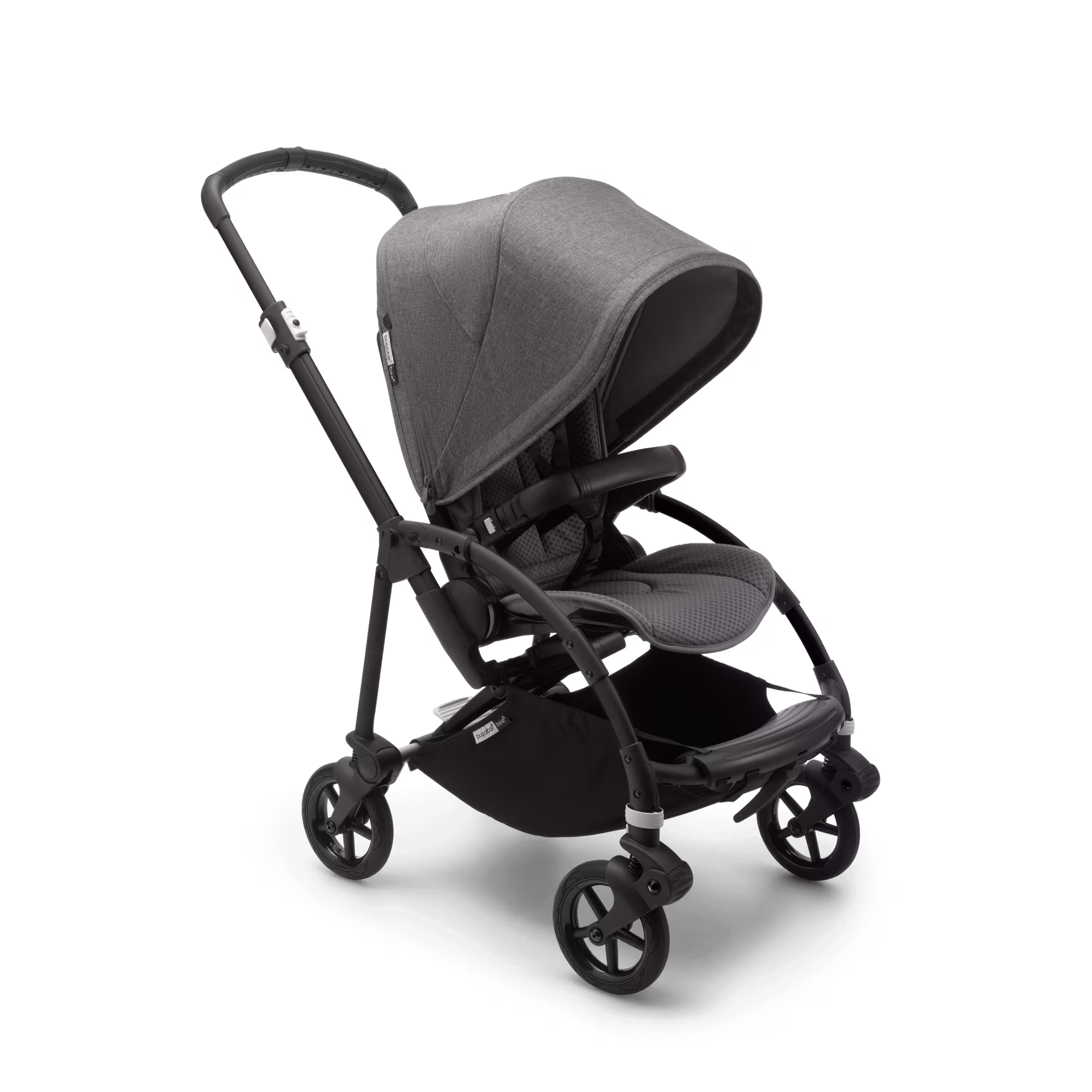 Bugaboo Bee 6 bassinet and seat stroller grey mélange sun canopy, grey mélange fabrics, black base - Main Modal Image Slide 2 of 3