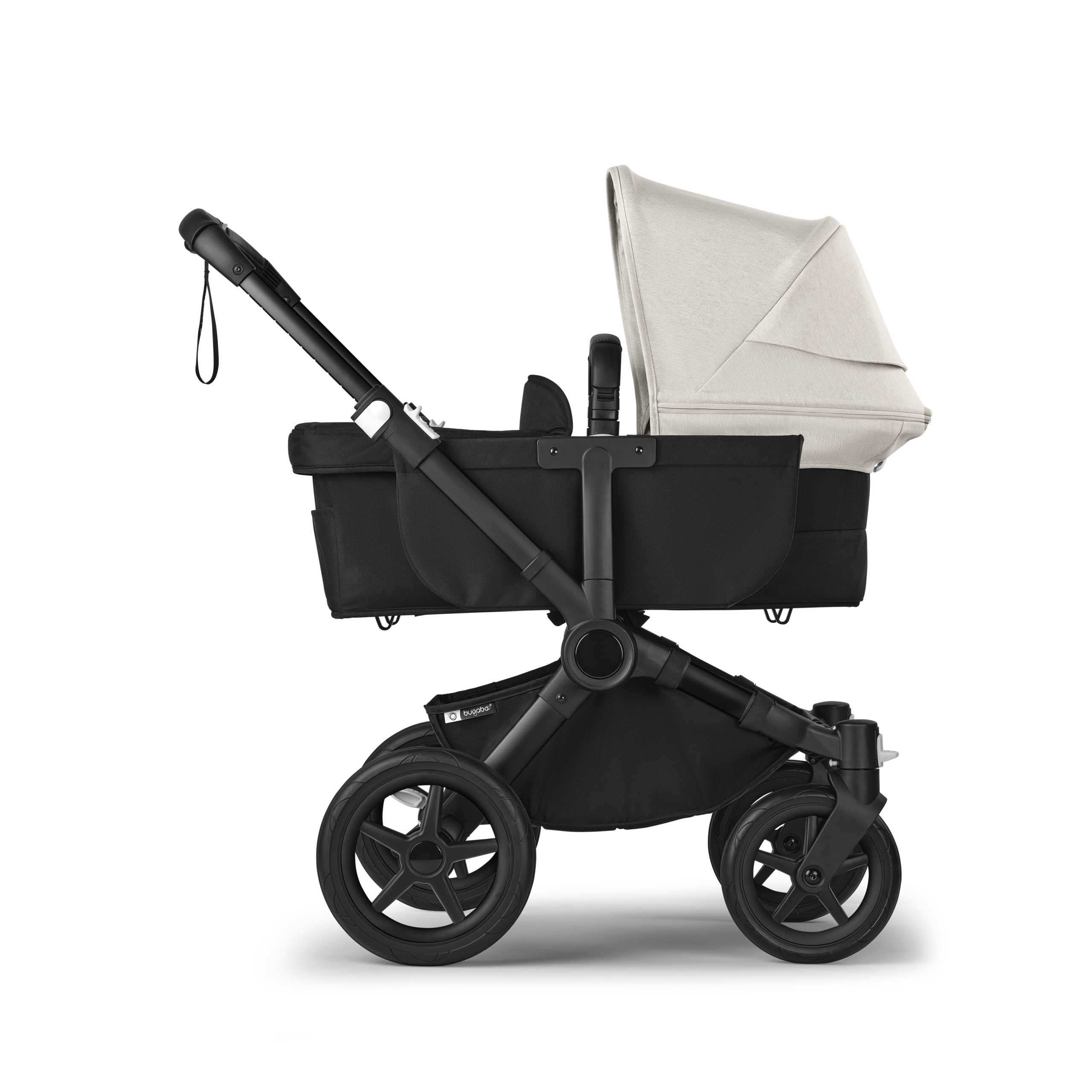 Bugaboo Donkey 5 Mono 2-in-1 stroller black base, midnight black fabrics, misty white sun canopy - Thumbnail Slide 3 of 11