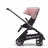 Side view of the Bugaboo Dragonfly seat stroller with graphite chassis, midnight black fabrics and morning pink sun canopy. - Thumbnail Slide 2 of 16