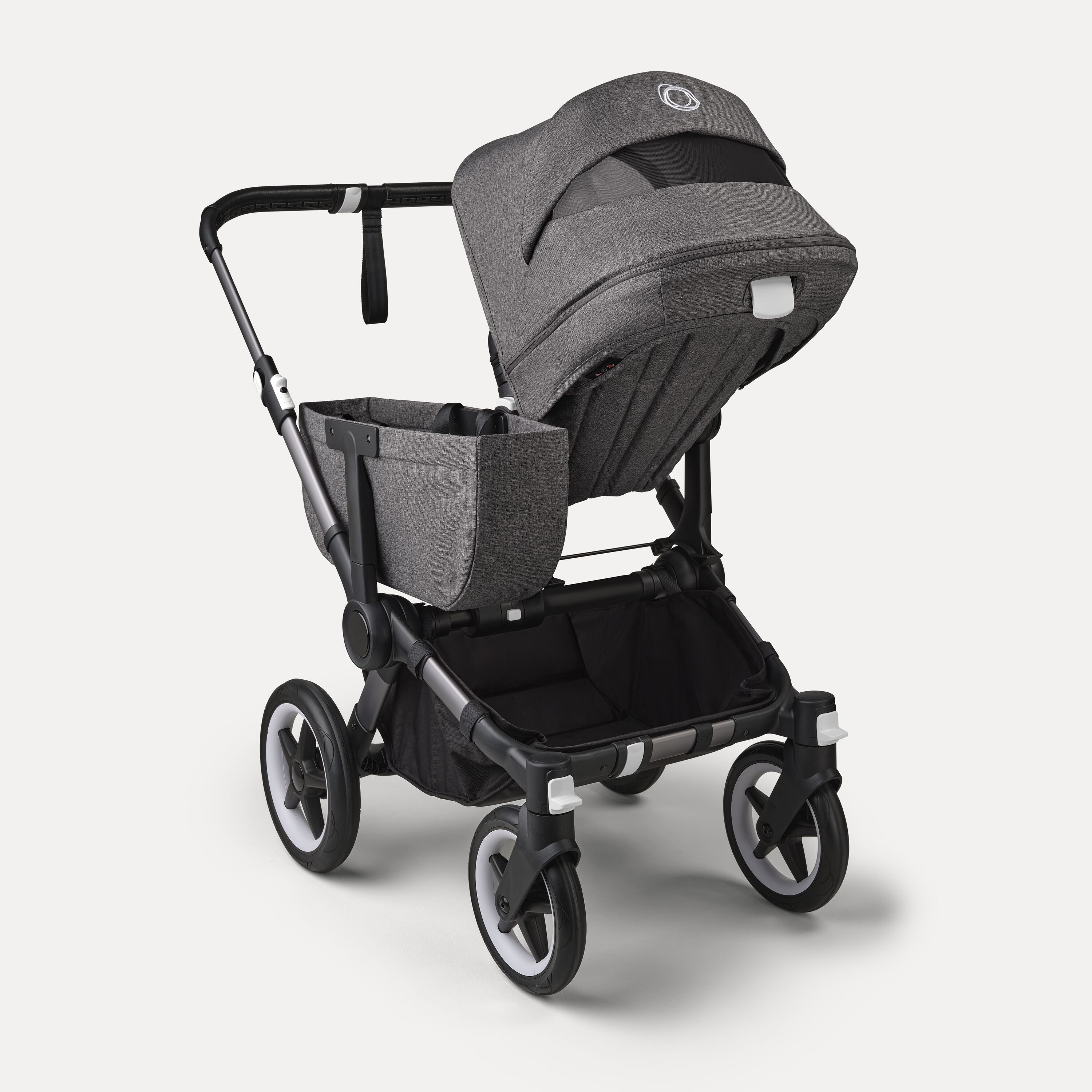Bugaboo Donkey 5 Mono 2-in-1 stroller graphite base, grey mélange fabrics, grey mélange sun canopy - Main Modal Image Slide 4 of 12