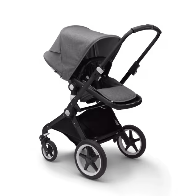 Bugaboo Lynx bassinet and seat stroller grey melange sun canopy, grey melange fabrics, black base - Main Image Slide 3 of 10