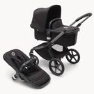 Bugaboo Fox 5 bassinet and seat stroller graphite base, midnight black fabrics, midnight black sun canopy