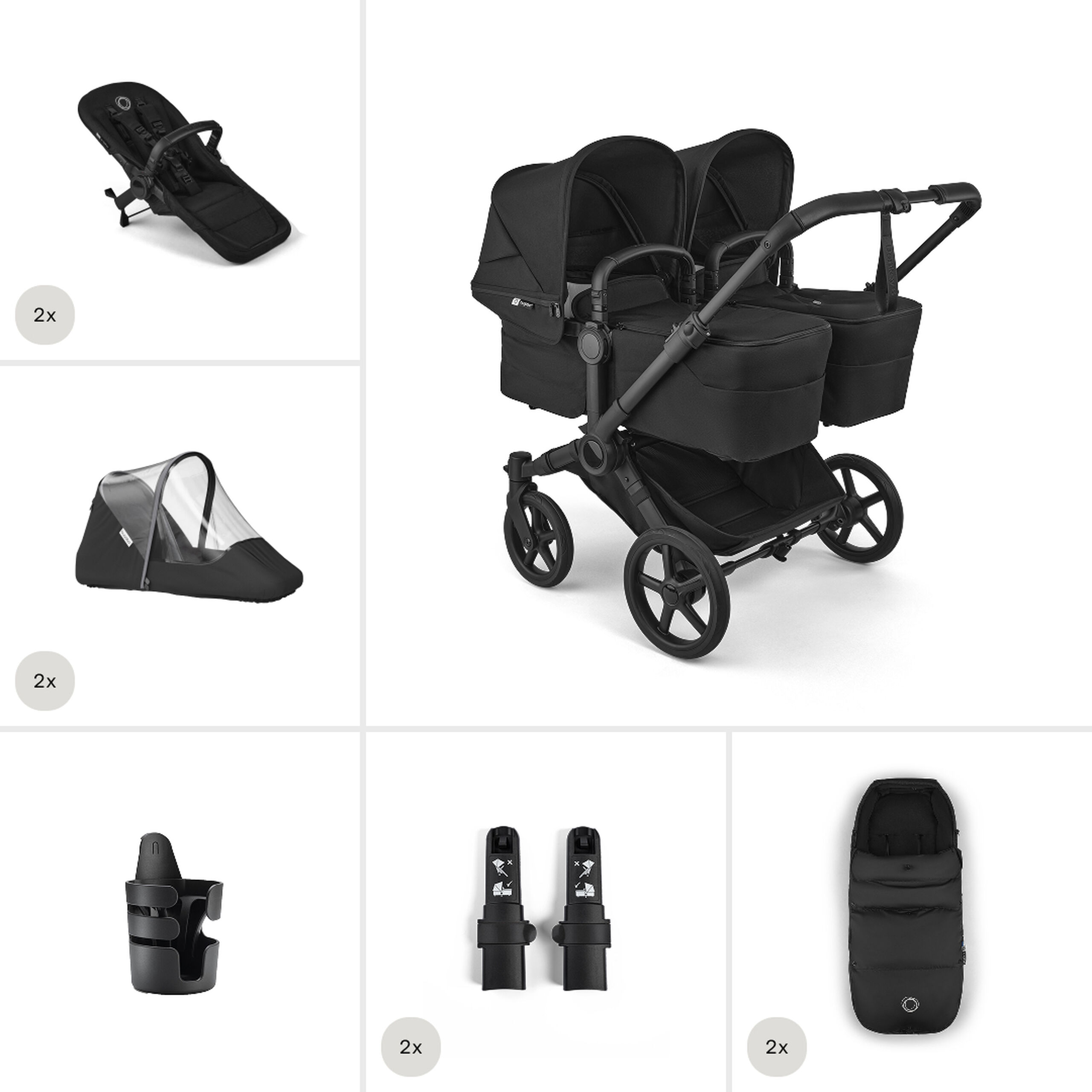 Bugaboo Donkey 6 Twin Komplett Barnvagnspaket - Thumbnail Slide 1 of 6