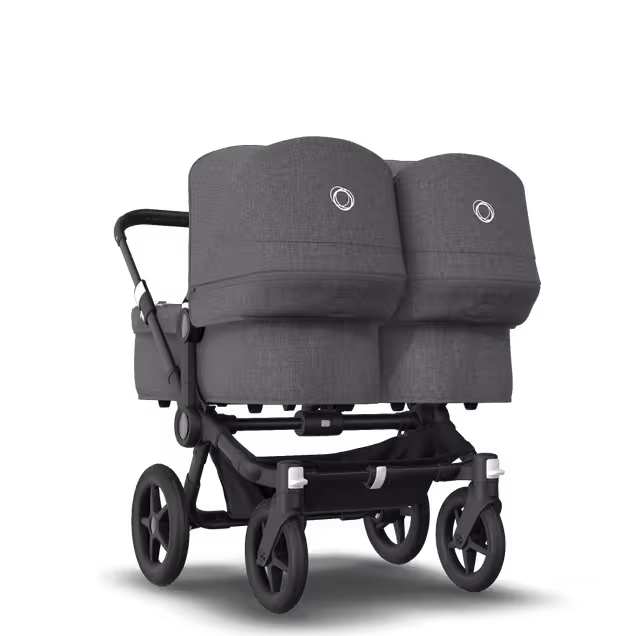 Bugaboo Donkey 3 Twin travel system grey melange sun canopy, grey melange fabrics, black base - Main Image Slide 8 of 18