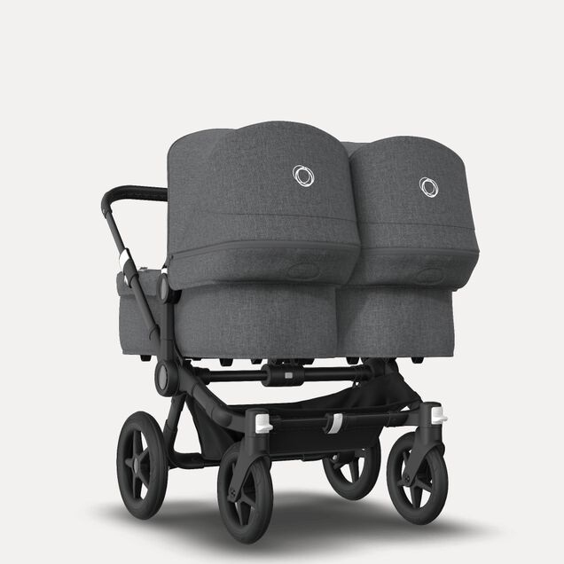 Bugaboo Donkey 3 Twin travel system grey melange sun canopy, grey melange fabrics, black base - Main Image Slide 8 of 18