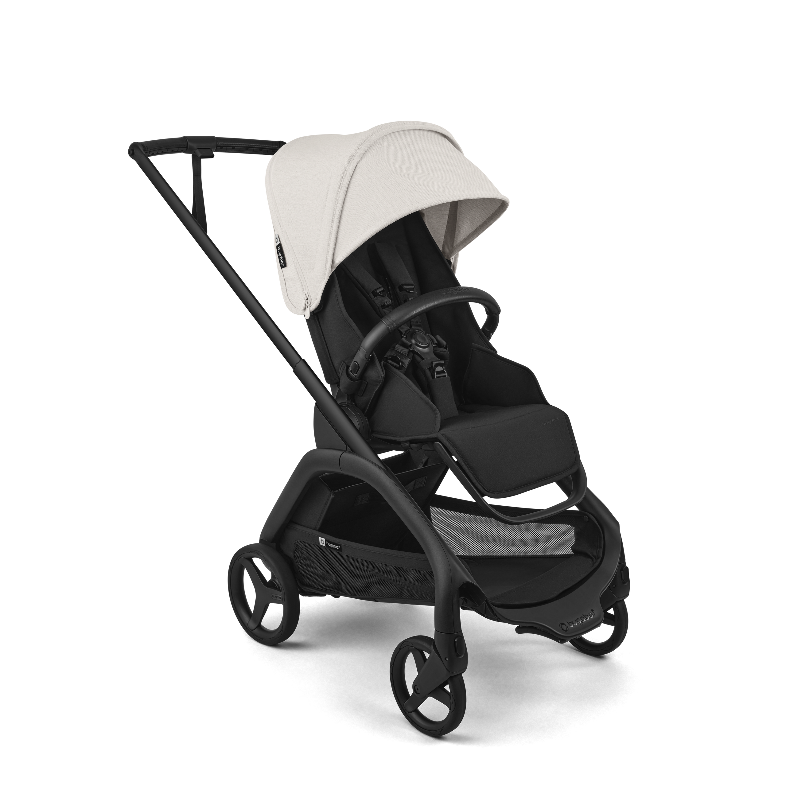 Bugaboo Dragonfly Plus seat stroller black base, heritage black fabrics, misty white sun canopy  - Thumbnail Slide 1 of 11