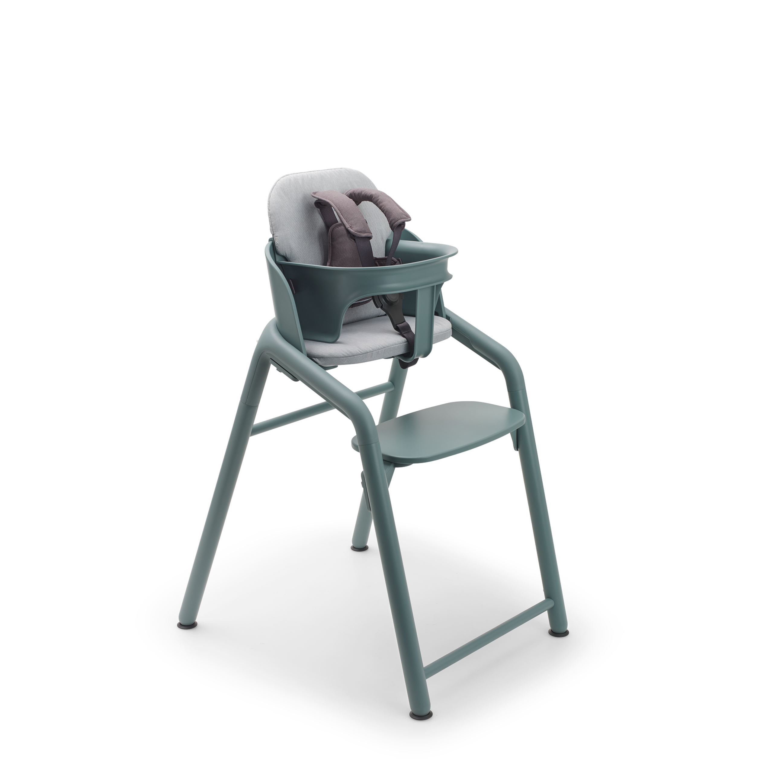 Bugaboo Giraffe chair and baby set with harness in blue, with baby pillow set in light blue. - Thumbnail Slide 3 of 4