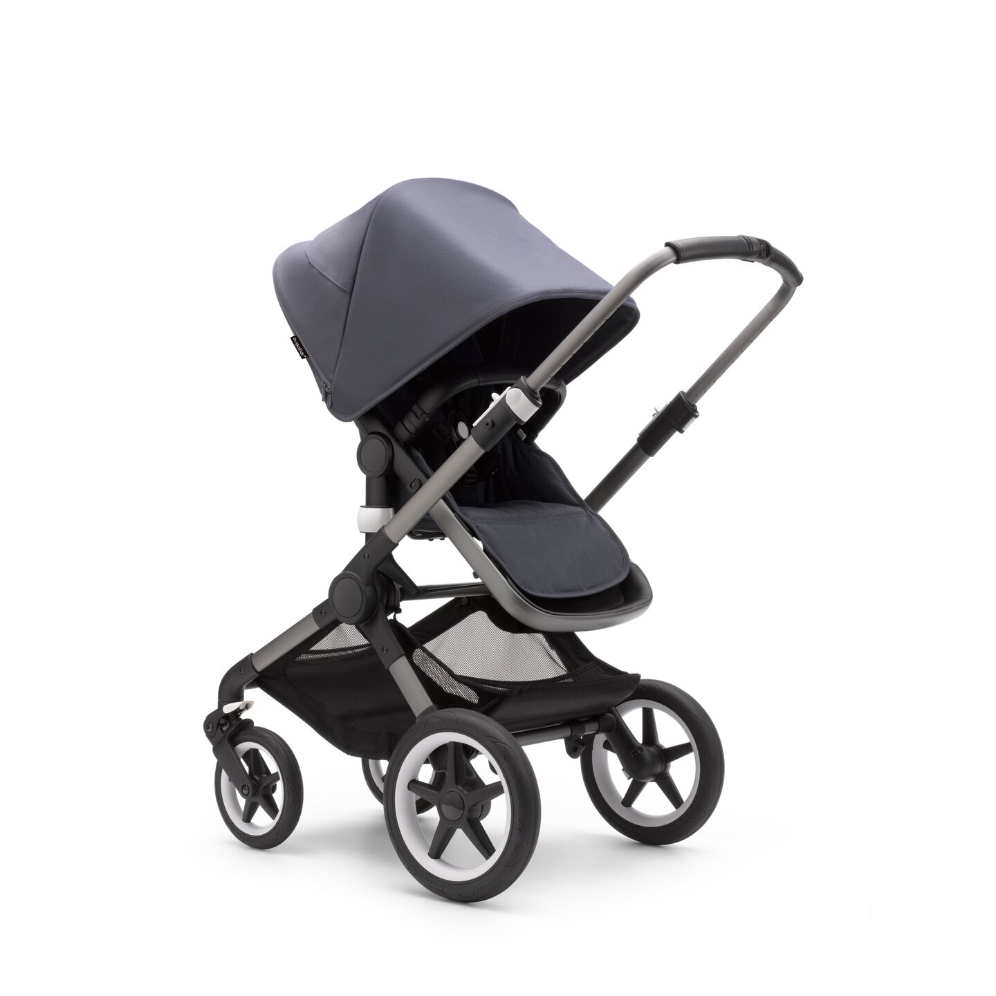 Bugaboo Fox 3 carrycot and seat pushchair Stormy blue sun canopy