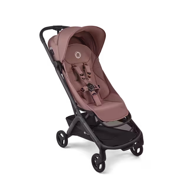 Bugaboo Butterfly 2 travel stroller black base, dusty pink fabrics, dusty pink sun canopy - Main Image Slide 1 of 8