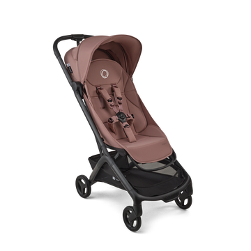 Bugaboo Butterfly 2 travel stroller black base, dusty pink fabrics, dusty pink sun canopy