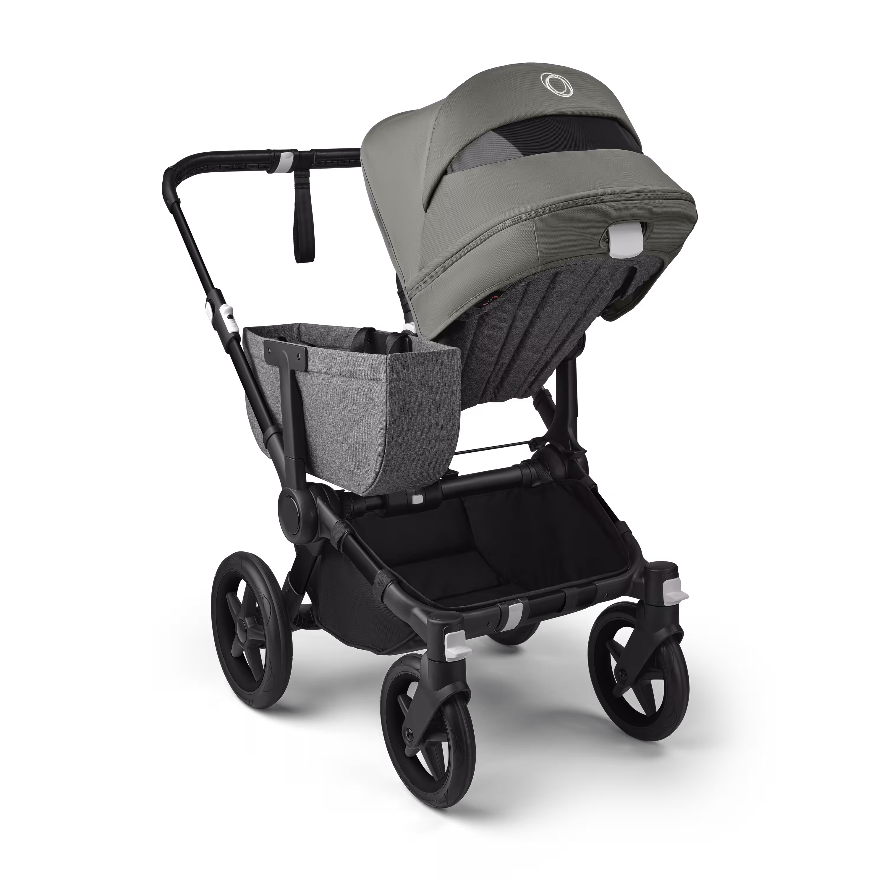 Bugaboo Donkey 5 Mono 2-in-1 stroller black base, grey mélange fabrics, forest green sun canopy - Main Modal Image Slide 4 of 11