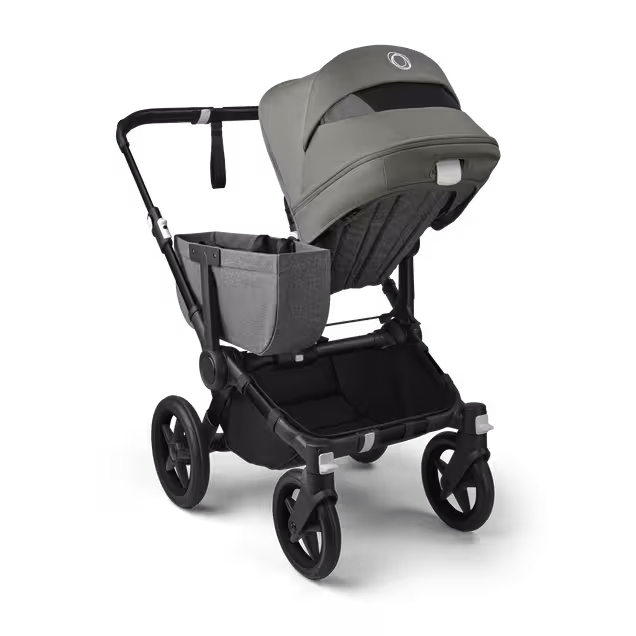 Bugaboo Donkey 5 Mono 2-in-1 stroller black base, grey mélange fabrics, forest green sun canopy - Main Image Slide 4 of 11
