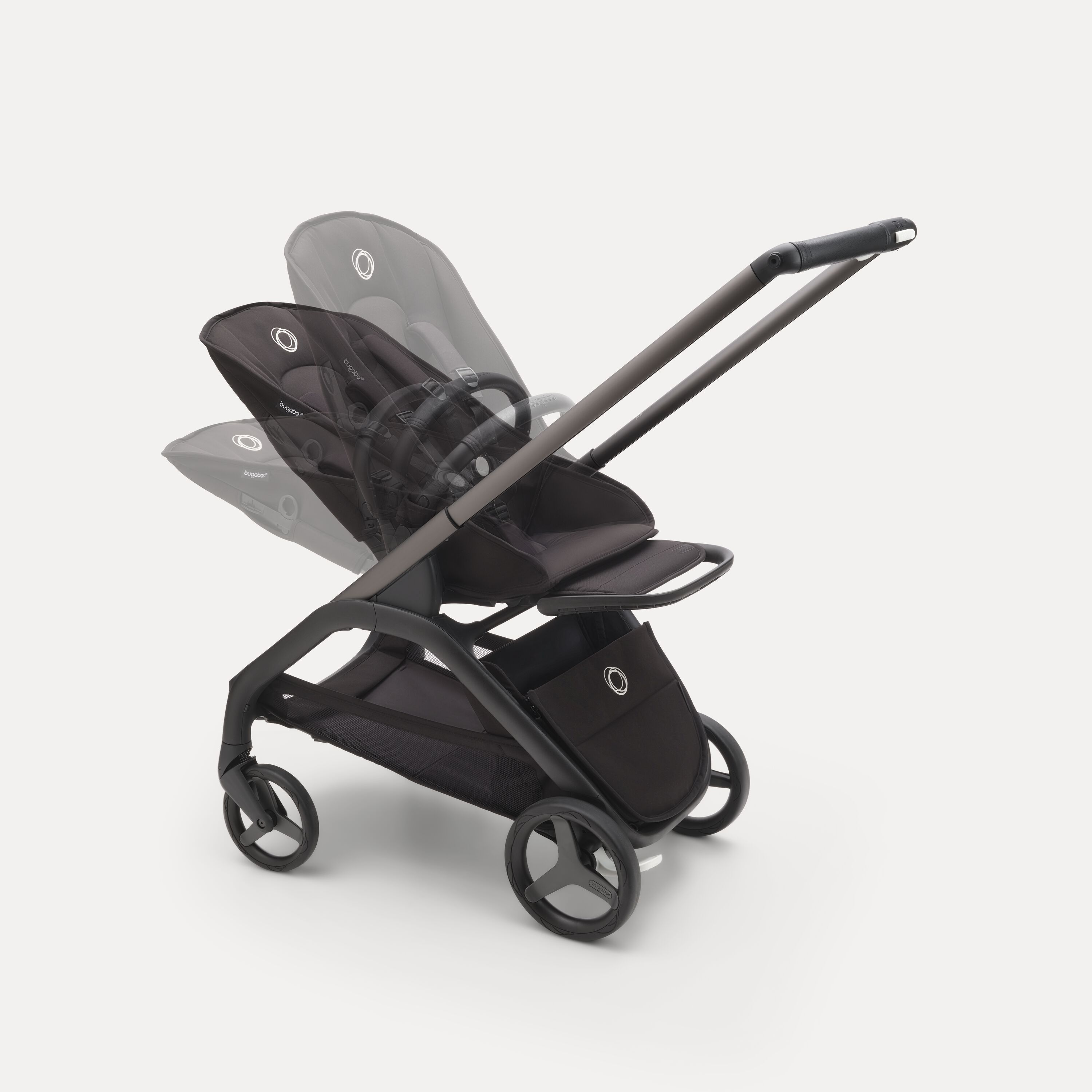 Bugaboo Dragonfly 2-in-1 stroller black base, dark cherry red fabrics, dark cherry red sun canopy - Main Modal Image Slide 9 of 16