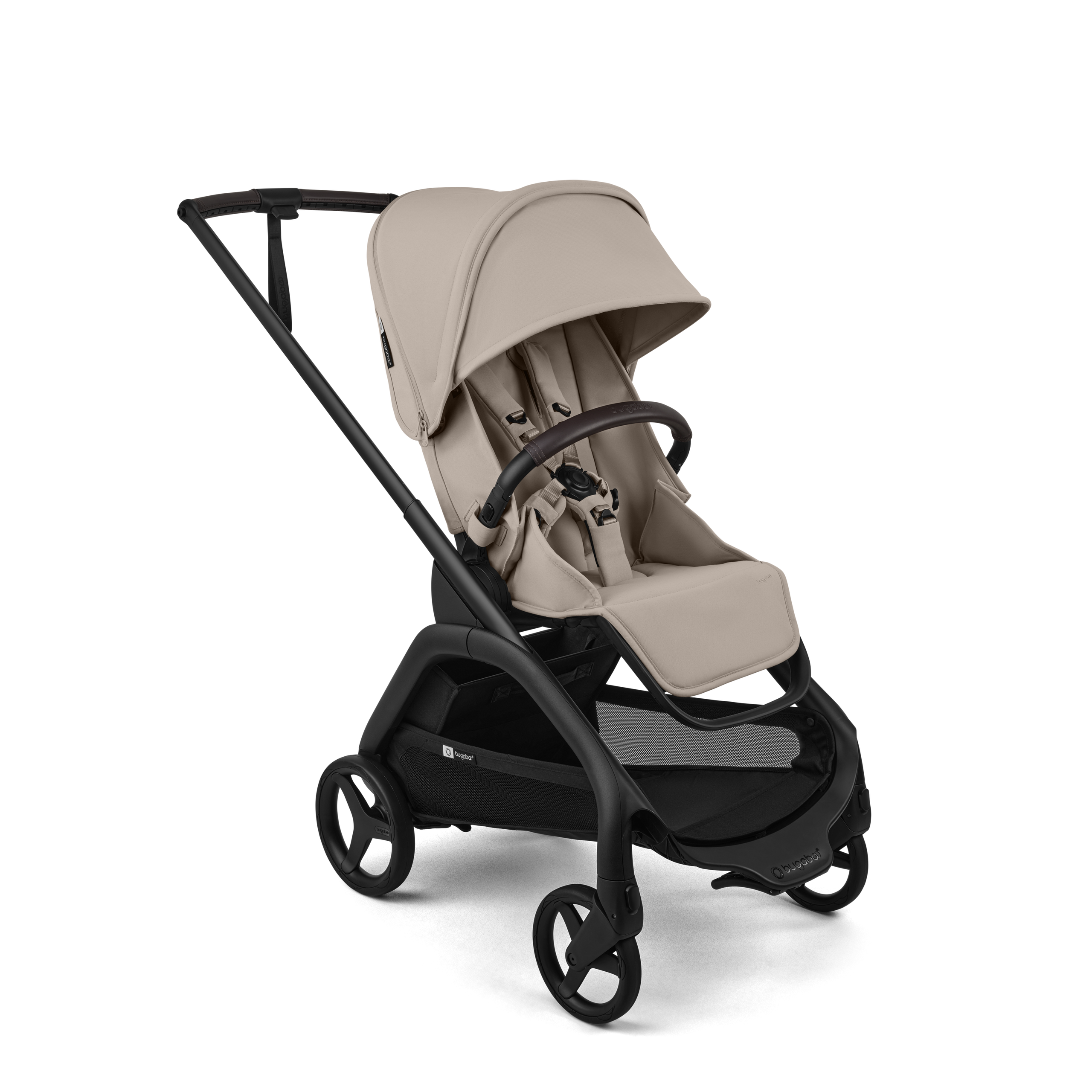 Bugaboo Dragonfly Plus 2-in-1 stroller black base, desert taupe fabrics, desert taupe sun canopy  - Thumbnail Slide 3 of 11