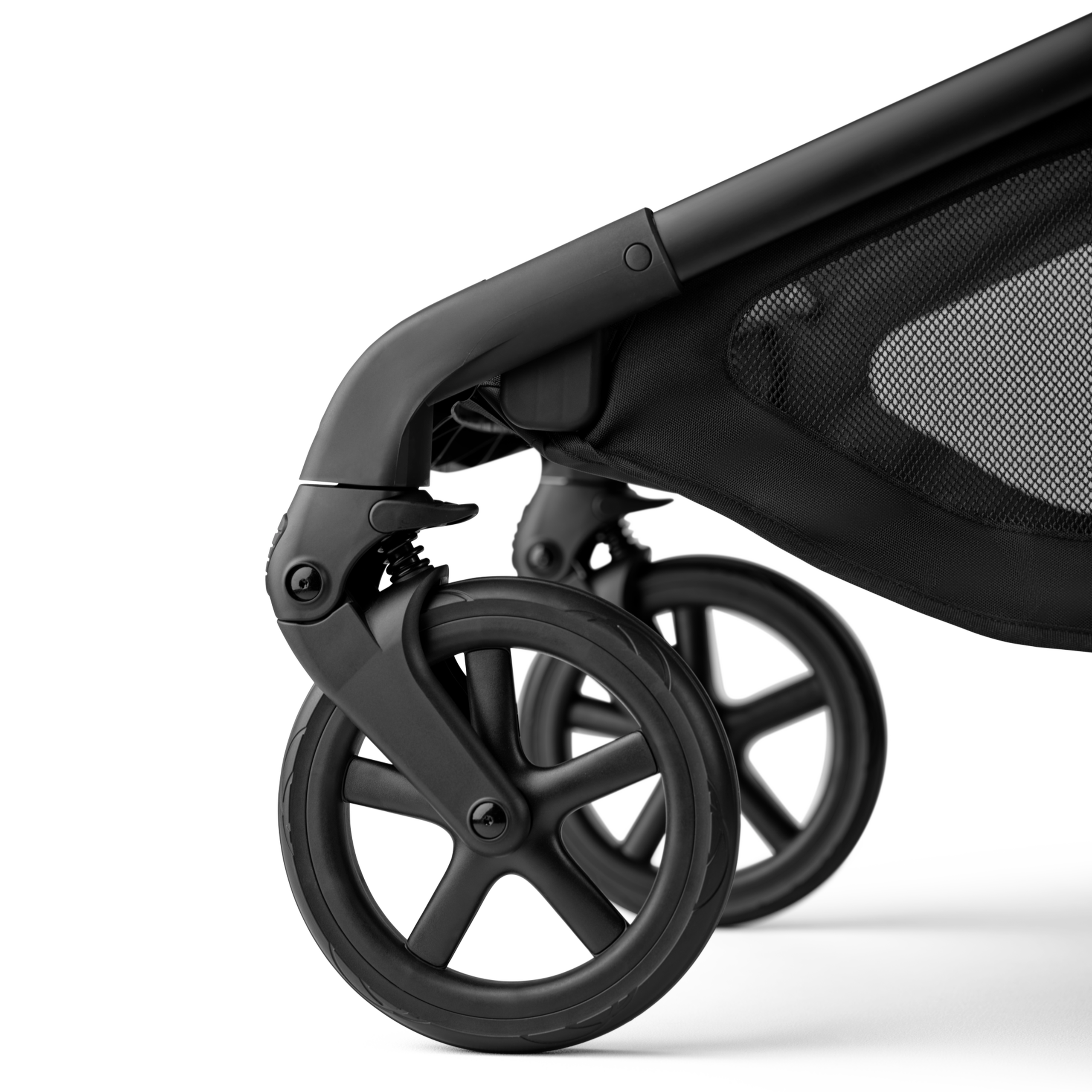 Bugaboo Kangaroo 2-in-1 pram black base, moon grey fabrics, moon grey sun canopy - Thumbnail Slide 10 of 18