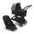 Refurbished Bugaboo Dragonfly bassinet and seat stroller black base, midnight black fabrics, grey melange sun canopy - Thumbnail Slide 1 of 11