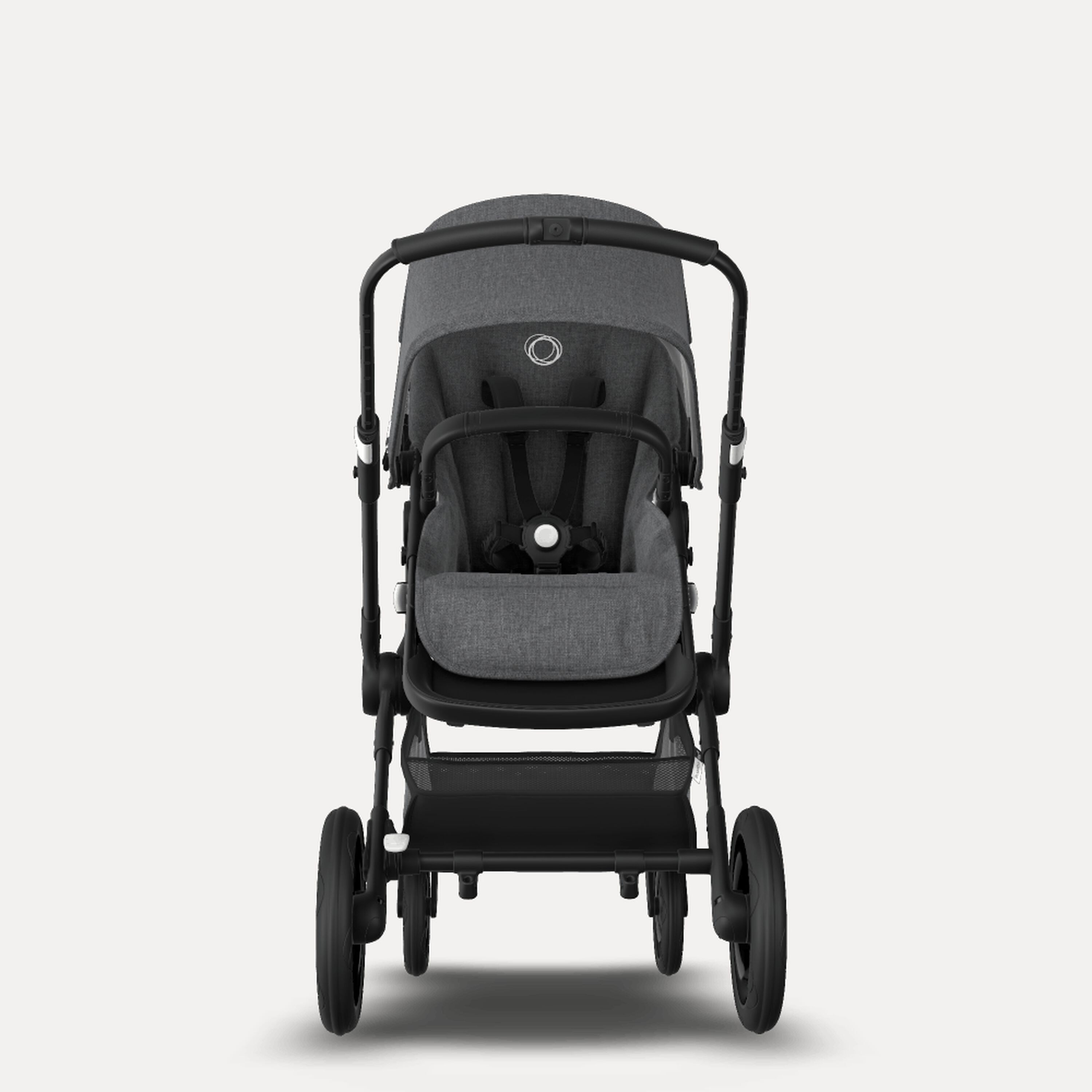 Bugaboo Fox 2 seat and bassinet stroller grey melange sun canopy, grey melange fabrics, black chassis - Main Modal Image Slide 3 of 10