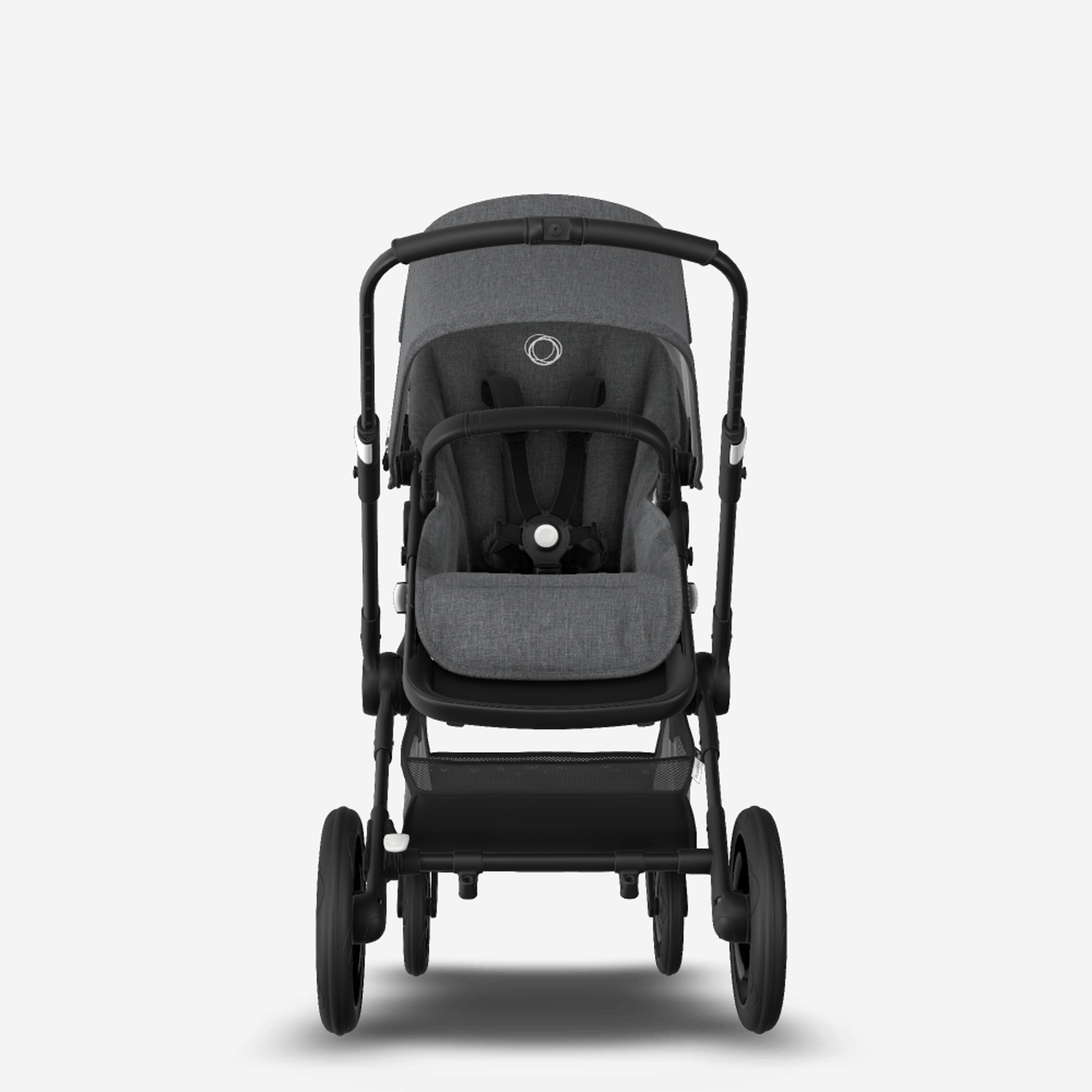 Bugaboo Fox 2 seat and bassinet stroller grey melange sun canopy, grey melange fabrics, black chassis - Main Modal Image Slide 3 van 10