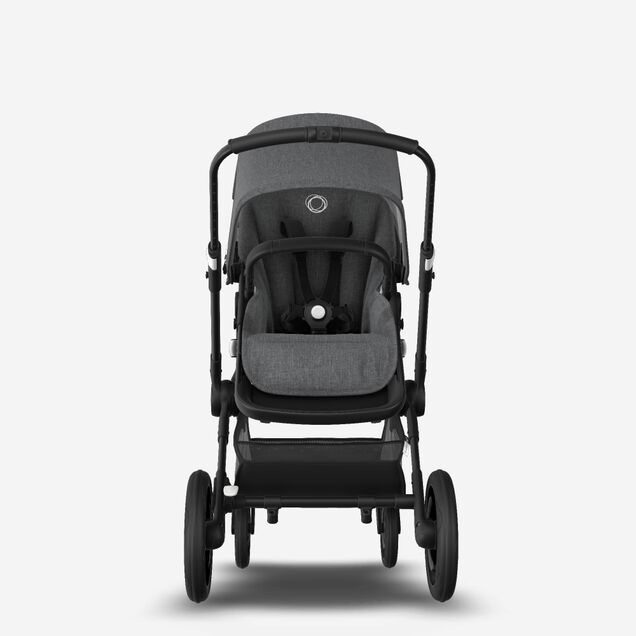 Bugaboo Fox 2 seat and bassinet stroller grey melange sun canopy, grey melange fabrics, black chassis - Main Image Slide 3 van 10