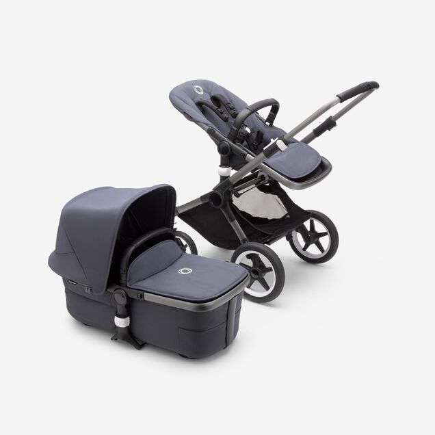 Refurbished Bugaboo Fox 3 complete UK GRAPHITE/STORMY BLUE-STORMY BLUE - Main Image Slide 1 of 7