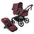Bugaboo Fox 5 Renew bassinet and seat 2-in-1 stroller, with black chassis, Dark Cherry fabrics, and Dark Cherry sun canopy. - Thumbnail Slide 1 of 12