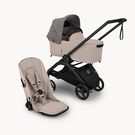Bugaboo Dragonfly Plus 2-in-1 stroller black base, desert taupe fabrics, grey melange sun canopy