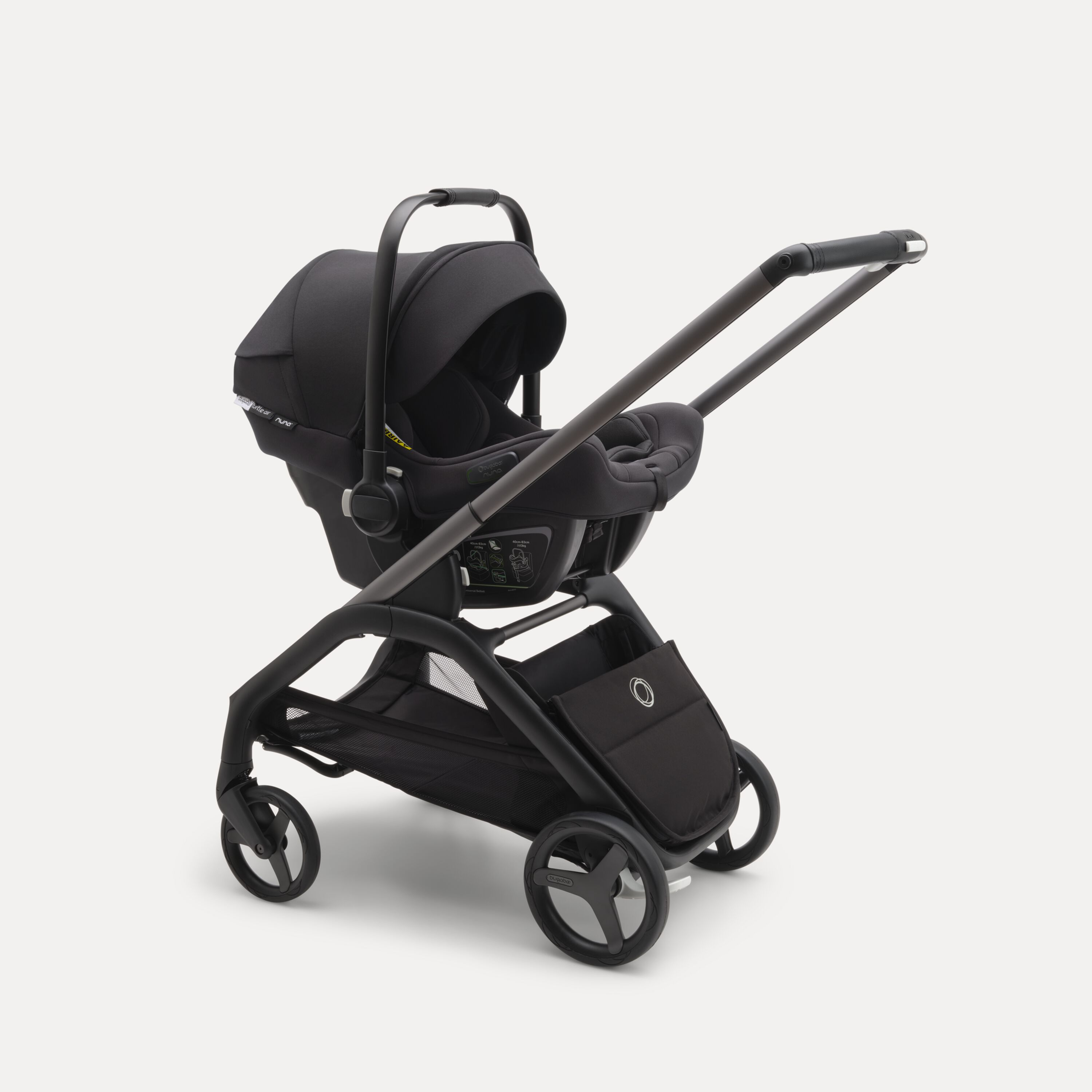 Bugaboo Dragonfly seat stroller black base, midnight black fabrics, dark cherry red sun canopy - Main Modal Image Slide 15 of 16