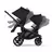 Bugaboo Kangaroo seat-only tandem black base, moon grey fabrics, moon grey sun canopy - Thumbnail Slide 8 of 12
