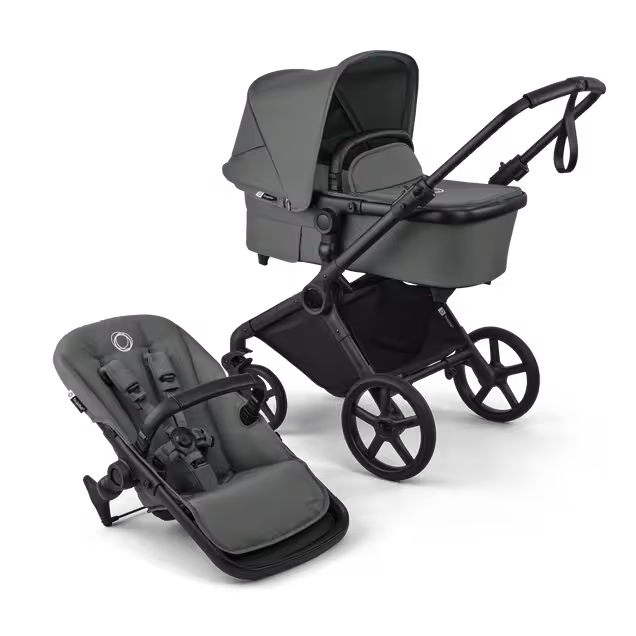 Bugaboo Cub 2-in-1 pushchair black base, forest green fabrics, forest green sun canopy - Main Image Slide 1 of 11