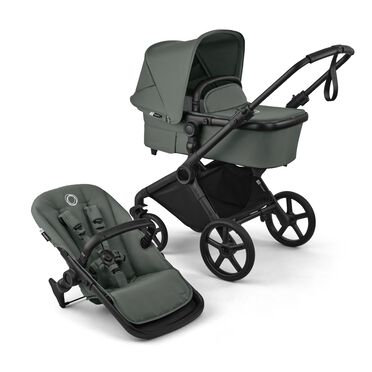 Bugaboo Cub 2-in-1 pushchair black base, forest green fabrics, forest green sun canopy