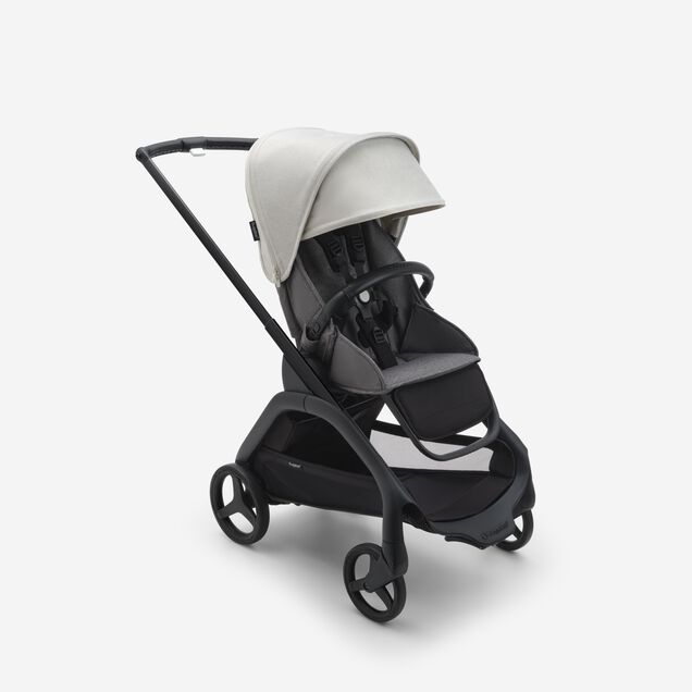 Passeggino Bugaboo Dragonfly con seduta e telaio black, tessuti grey melange e cappottina misty white. - Main Image Slide 1 of 16