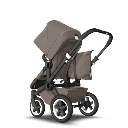 EU Bugaboo Donkey 2 Mono Seat and bassinet Mineral Taupe melange, Black Chassis