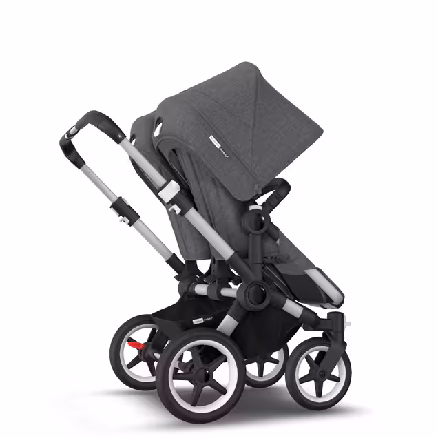 AU - Bugaboo Donkey 3 Twin Seat and Bassinet Stroller Grey Melange, Aluminum chassis - Main Image Slide 8 of 8