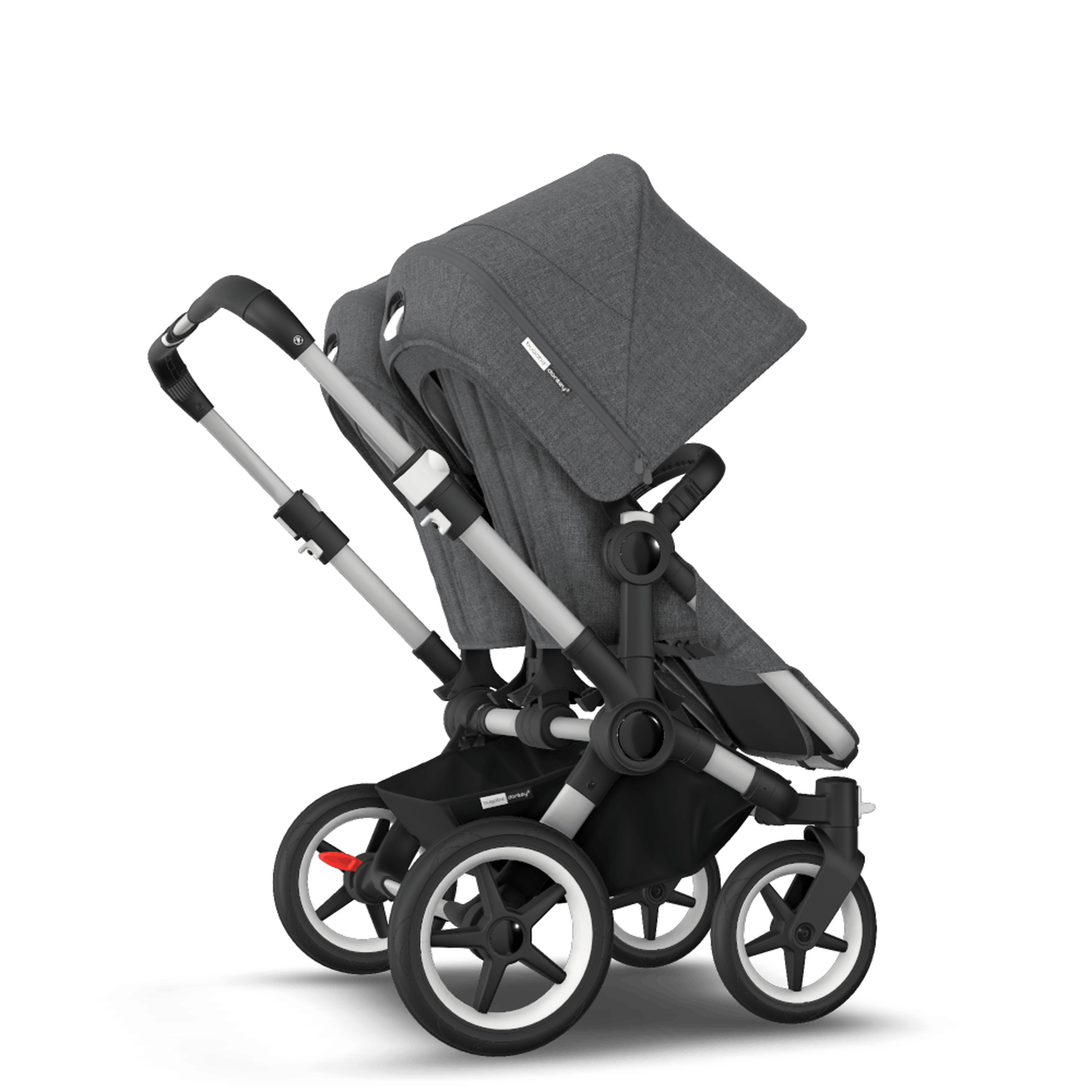 AU - Bugaboo Donkey 3 Twin Seat and Bassinet Stroller Grey Melange, Aluminum chassis - Thumbnail Slide 8 of 8