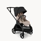 Bugaboo Dragonfly Plus seat stroller black base, desert taupe fabrics, heritage black sun canopy