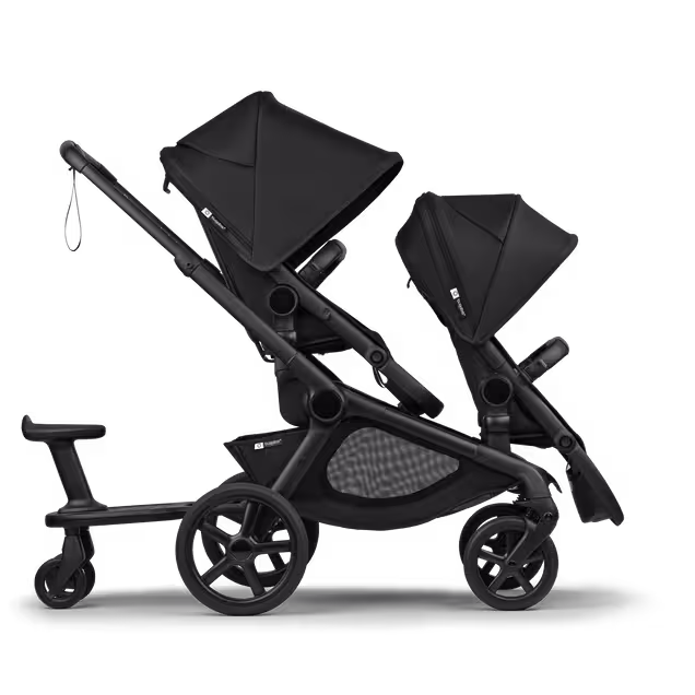 Bugaboo Kangaroo tandem pram black base, forest green fabrics, forest green sun canopy - Main Image Slide 5 of 12