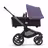 Side view of the Bugaboo Fox 5 bassinet stroller with graphite chassis, midnight black fabrics and astro purple sun canopy. - Thumbnail Slide 2 of 13