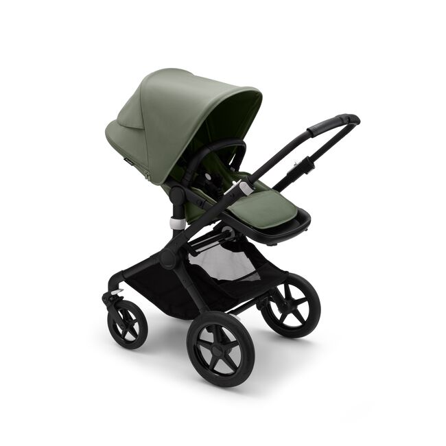 Bugaboo Fox 3 bassinet and seat stroller black base, forest green fabrics, forest green sun canopy - Main Image Slide 6 of 9