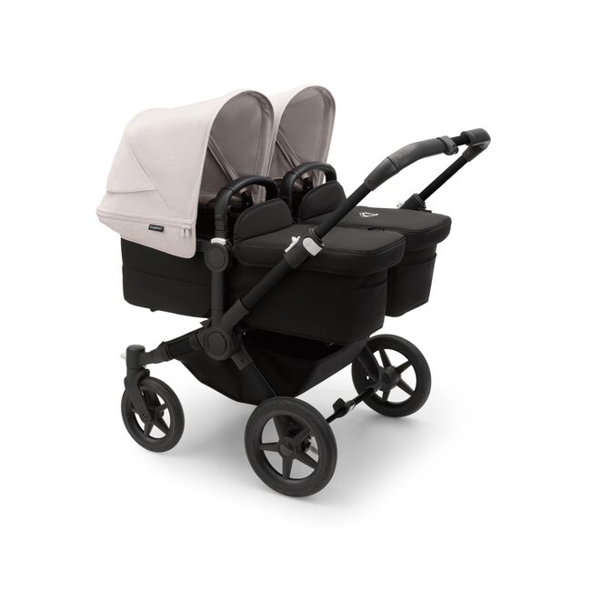 Bugaboo Donkey 5 Twin bassinet and seat stroller black base, midnight black fabrics, misty white sun canopy - Main Image Slide 2 of 6