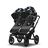 Bugaboo Donkey 5 twin stroller black base, grey mélange fabrics, animal explorer green/light blue sun canopy - Thumbnail Slide 2 of 12