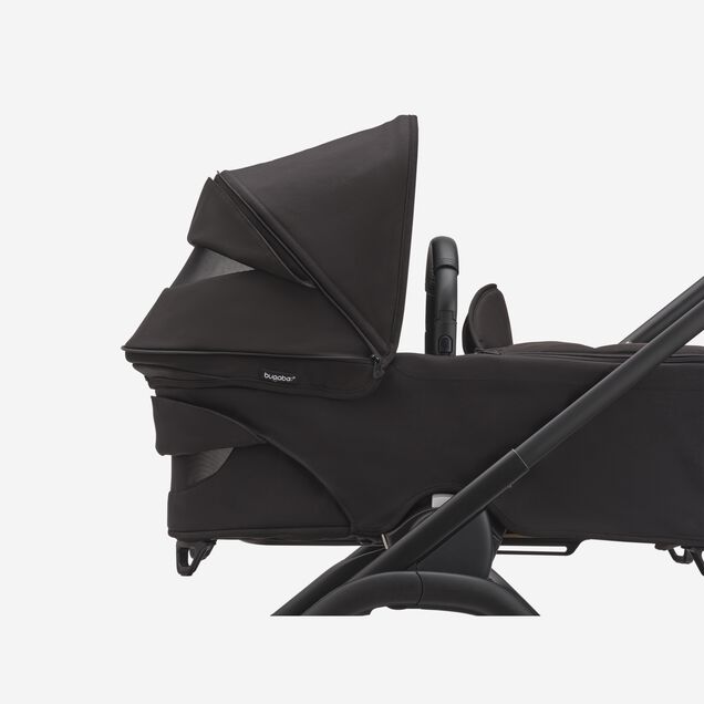Bugaboo Dragonfly bassinet and seat stroller black base, midnight black fabrics, forest green sun canopy - Main Image Slide 12 of 15