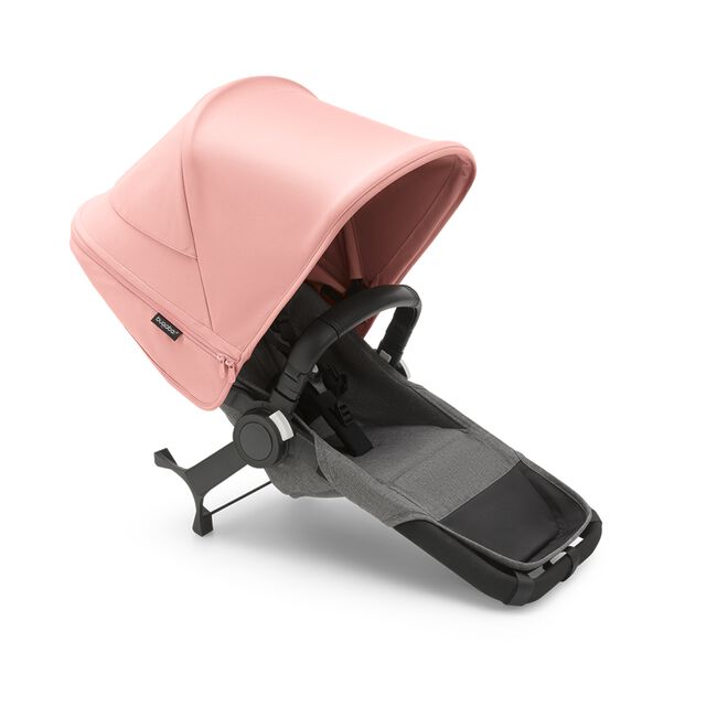 Bugaboo Donkey 5 Duo extension set complete GREY MÉLANGE-MORNING PINK