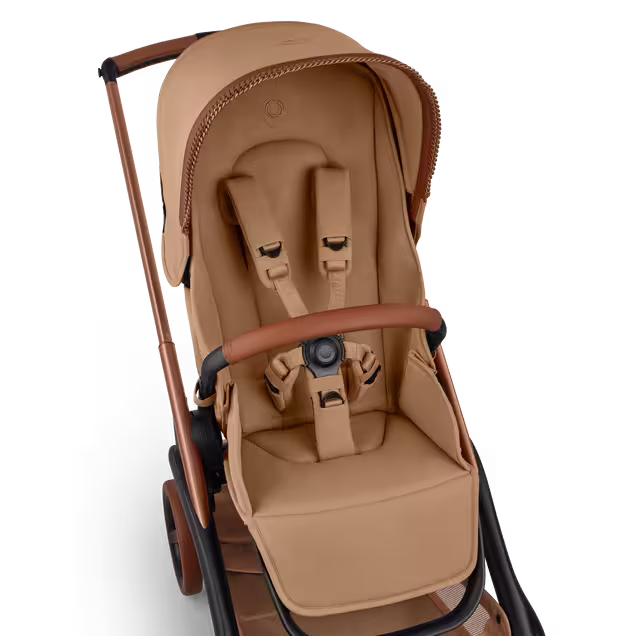Bugaboo x Stella McCartney Dragonfly Plus seat stroller tobacco brown base, tobacco brown fabrics, tobacco brown sun canopy - Main Image Slide 7 of 12