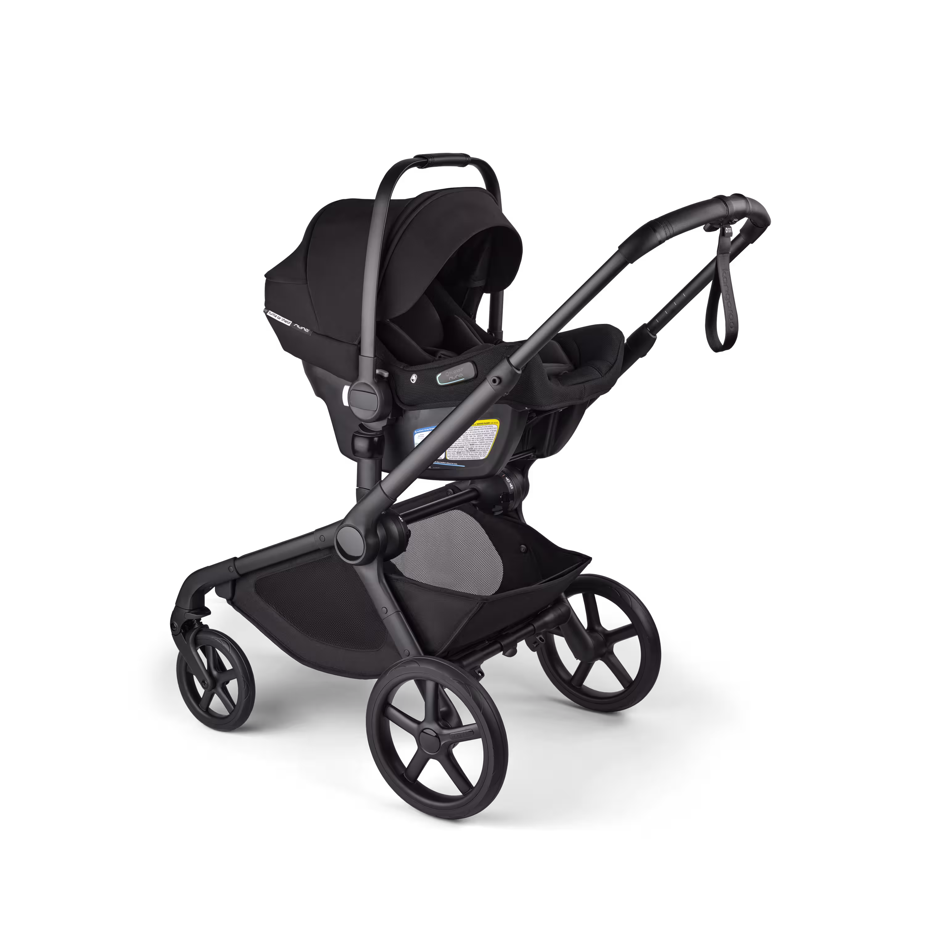 Bugaboo Kangaroo seat-only stroller black base, moon grey fabrics, moon grey sun canopy - Main Modal Image Slide 10 of 11
