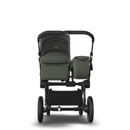 Bugaboo Donkey 5 Mono bassinet and seat stroller black base, forest green fabrics, forest green sun canopy - view 2