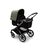 Bugaboo Fox 3 bassinet stroller with graphite frame, black fabrics, and forest green sun canopy. - Thumbnail Slide 2 of 7