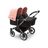 Bugaboo Donkey 5 twin stroller graphite base, midnight black fabrics, morning pink sun canopy - Thumbnail Slide 1 of 10