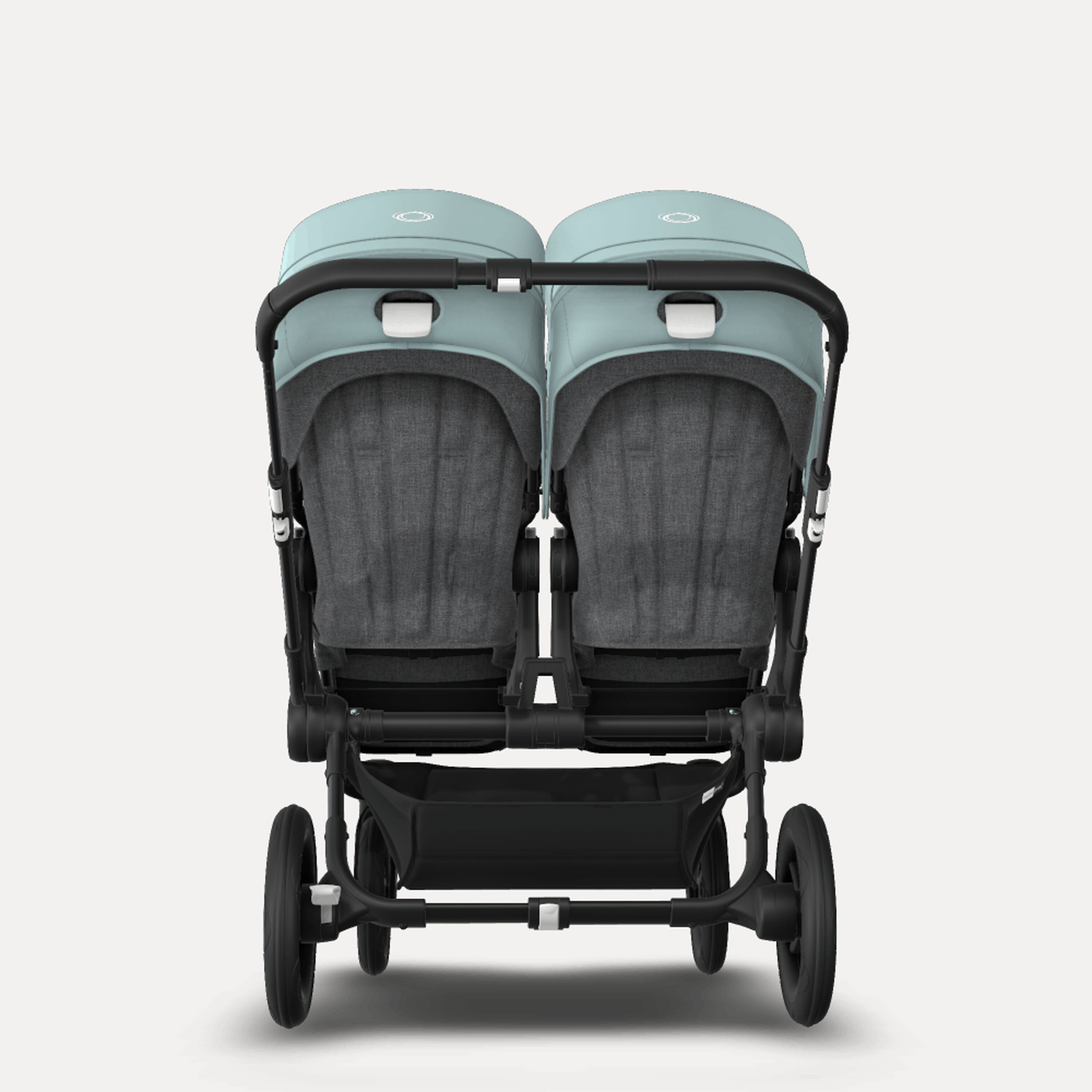 Bugaboo Donkey 3 Twin seat and carrycot pushchair vapor blue sun canopy, grey melange fabrics, black base - Main Modal Image Slide 7 of 9